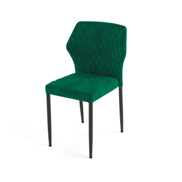 Veba Louis - Stapelbare stoel met velours bekleding | Groen | 49x56x80(H)cm | 52002