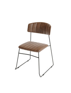 Veba Mundo - Stapelbare stoel met kunstlederen bekleding | Cognac | 48x57x78(H)cm | 53001