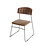 Veba Mundo - Stapelbare stoel met kunstlederen bekleding | Cognac | 48x57x78(H)cm | 53001