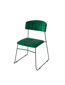 Veba Mundo - Stapelbare stoel met velours bekleding | Groen | 48x57x78(H)cm | 53003
