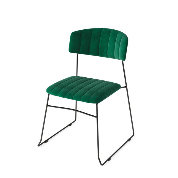 Veba Mundo - Stapelbare stoel met velours bekleding | Groen | 48x57x78(H)cm | 53003