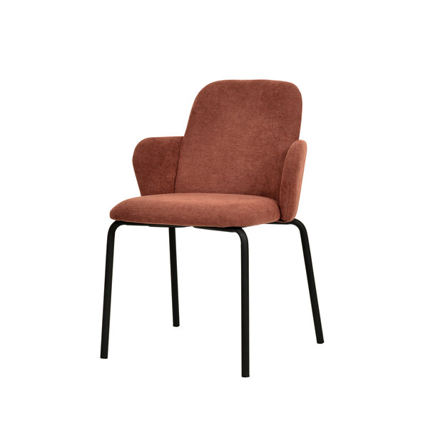 Veba Paddy - Stapelbare gestoffeerde armstoel | Bruin-Rood | 56x56x82(H)cm | 51007