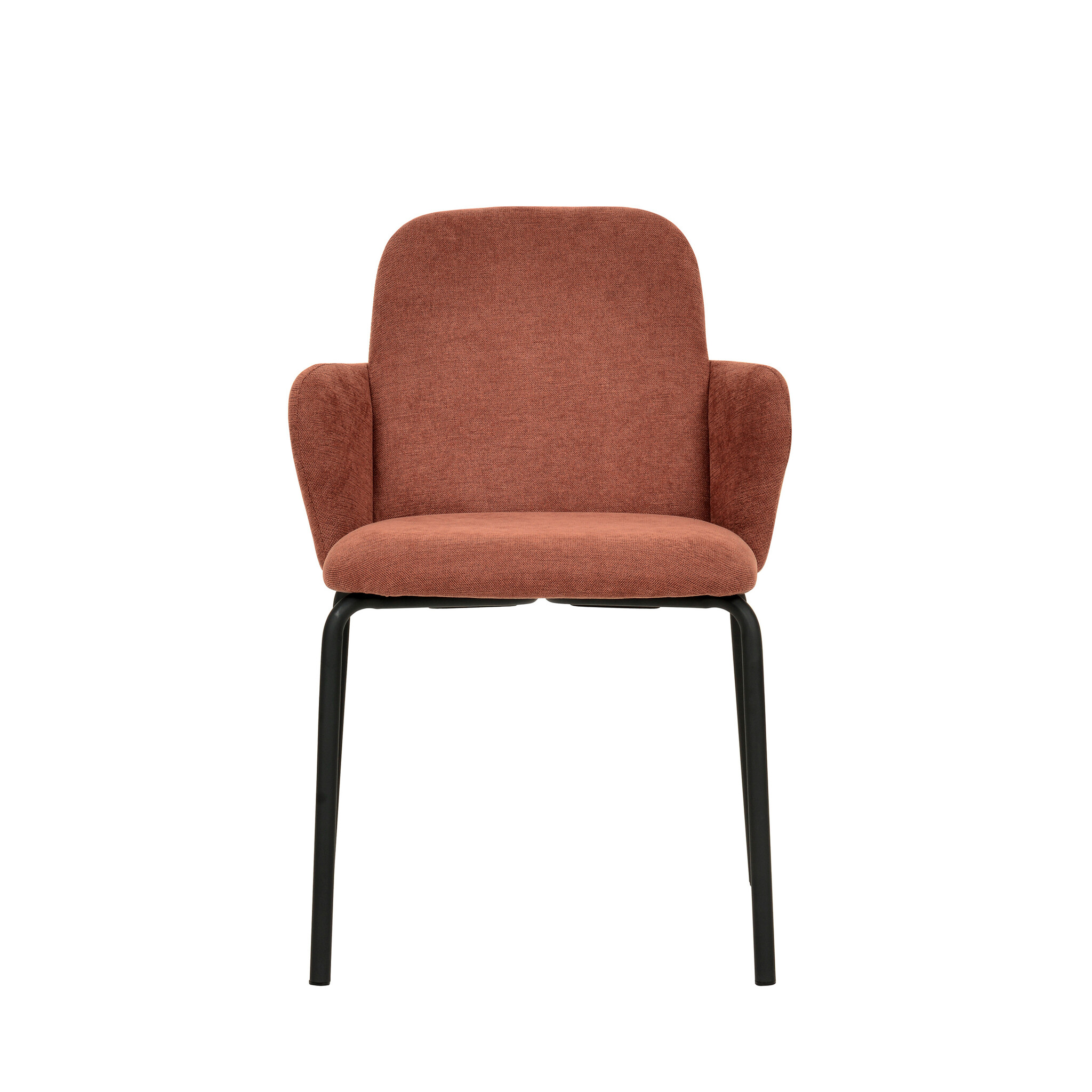 Veba Paddy - Stapelbare gestoffeerde armstoel | Bruin-Rood | 56x56x82(H)cm | 51007, foto 2 van 4