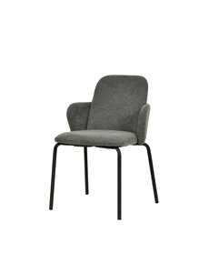 Veba Paddy - Stapelbare gestoffeerde armstoel | Donker grijs | 56x56x82(H)cm | 51008