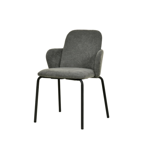 Veba Paddy - Stapelbare gestoffeerde armstoel | Donker grijs | 56x56x82(H)cm | 51008