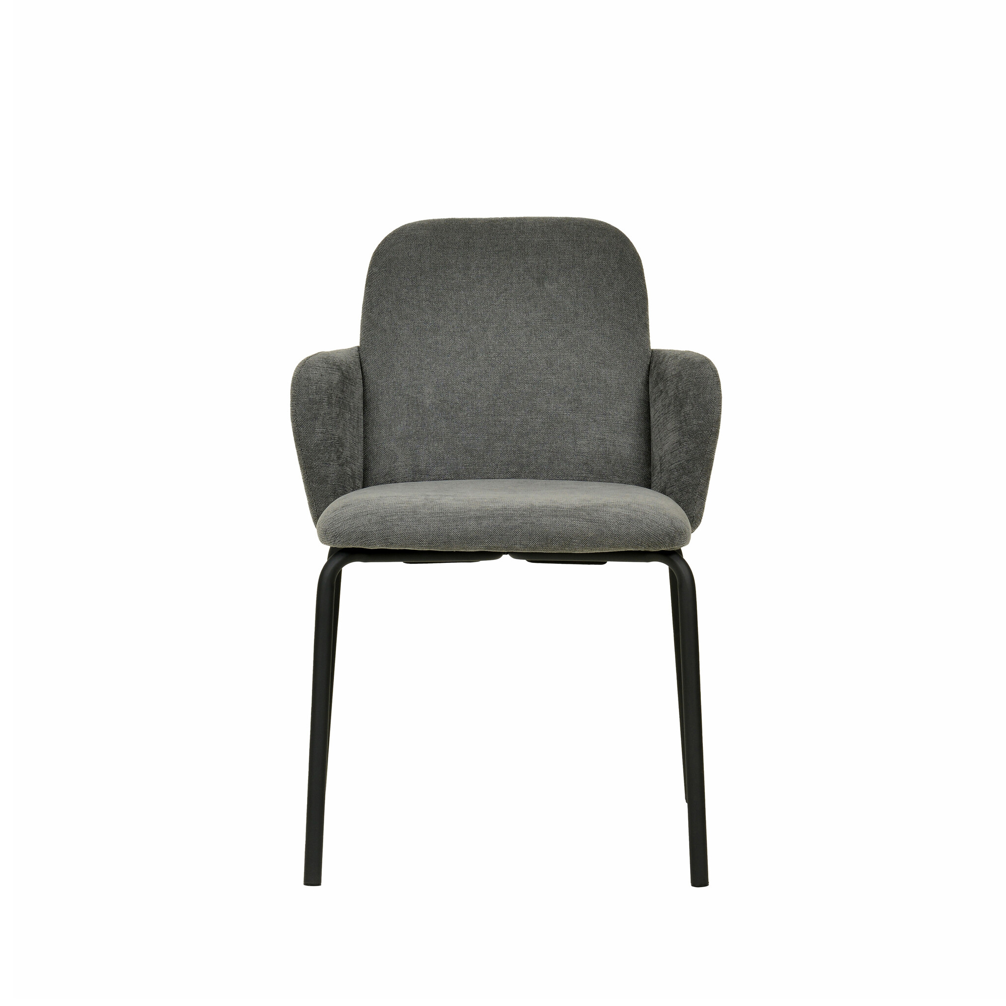 Veba Paddy - Stapelbare gestoffeerde armstoel | Donker grijs | 56x56x82(H)cm | 51008, foto 2 van 4