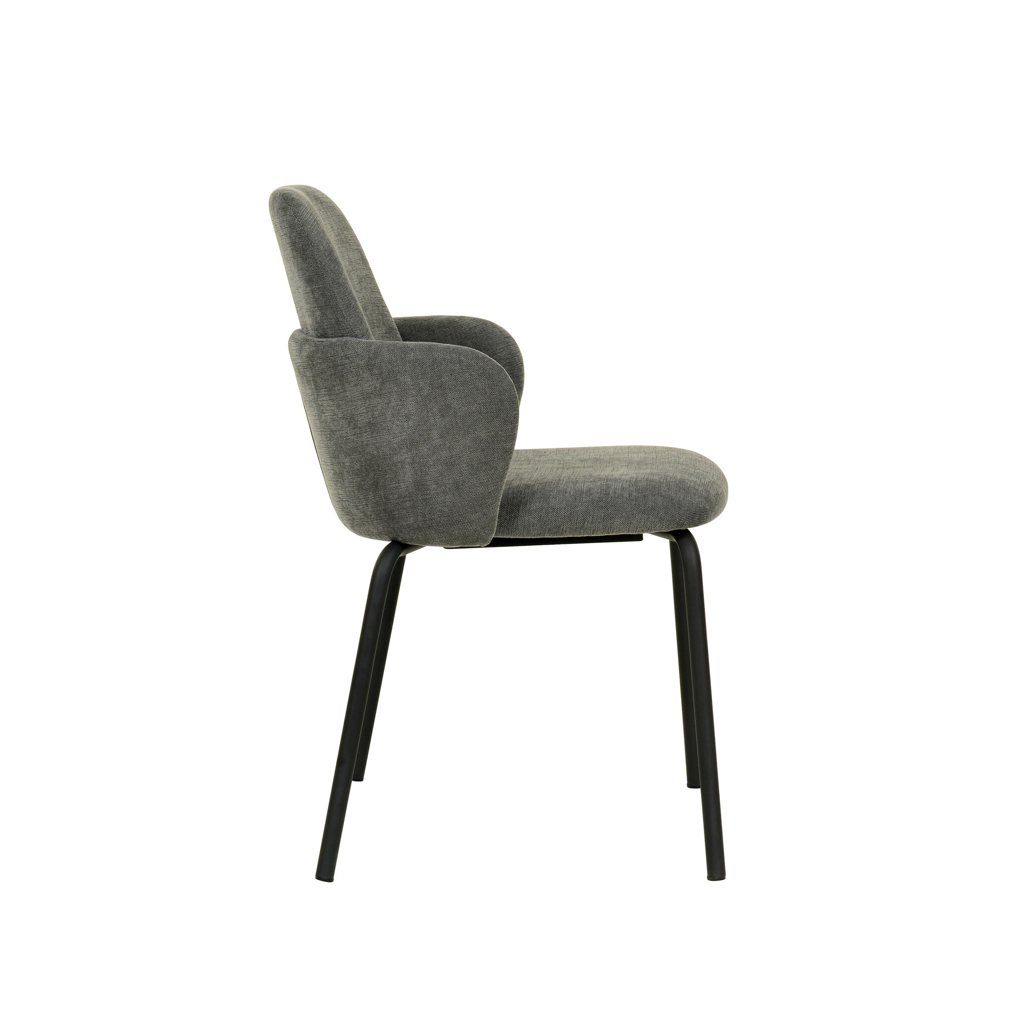Veba Paddy - Stapelbare gestoffeerde armstoel | Donker grijs | 56x56x82(H)cm | 51008, foto 3 van 4