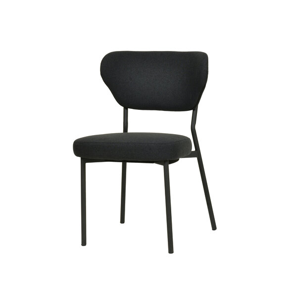 Veba Duko - Stapelbare gestoffeerde stoel | Zwart | 53x55x83(H)cm | 51024