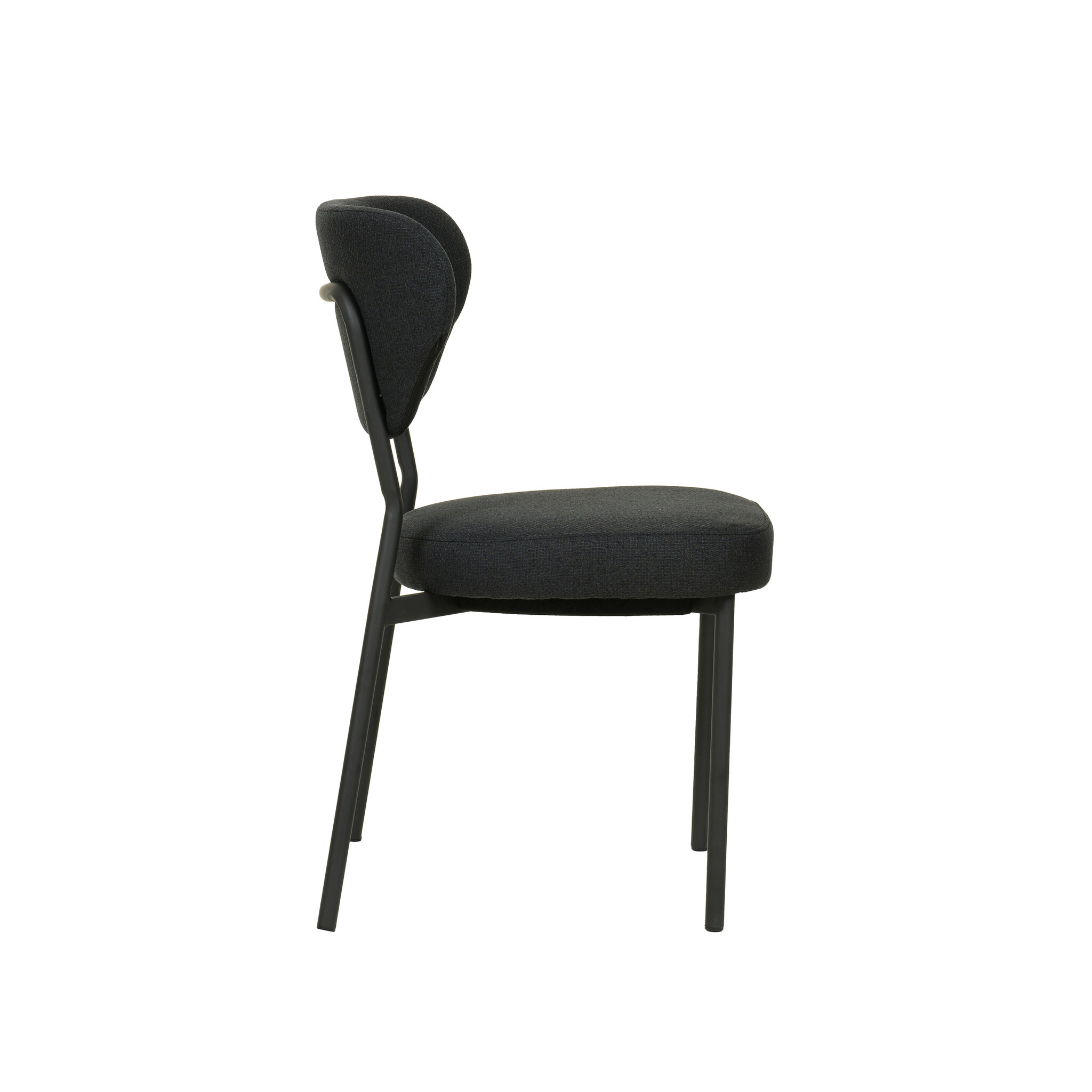 Veba Duko - Stapelbare gestoffeerde stoel | Zwart | 53x55x83(H)cm | 51024, foto 3 van 4