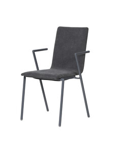 Veba Fortis - Stapelbare conferentie armstoel | Donker grijs | 53x62x85(H)cm | 151536