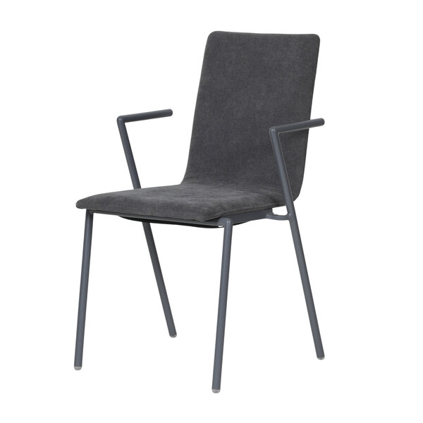 Veba Fortis - Stapelbare conferentie armstoel | Donker grijs | 53x62x85(H)cm | 151536