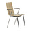 Veba Fortis - Stapelbare conferentie armstoel | Stainless Steel Matt/Hout | 53x60x89(H)cm | 151586