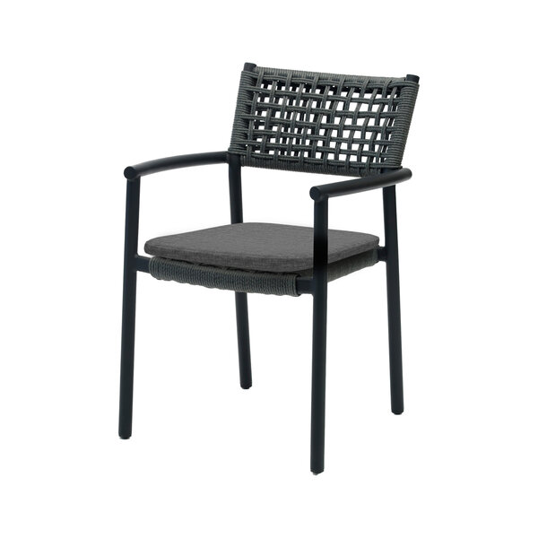 Veba Ember - Stapelbare armstoel incl. zitkussen | Zwart | 55x58x84(H)cm | 152511