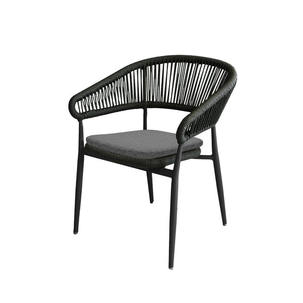 Veba Flint - Stapelbare armstoel incl. zitkussen | Zwart | 62x64x76(H)cm | 151511