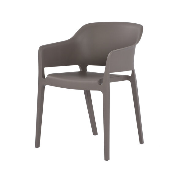 Veba Giethoorn - Stapelbare stoel polypropylene | Warm grijs | 54.5x55x77.5(H)cm | 554432