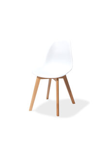 Veba Keeve - Stoel met stapelbaar frame - Polypropylene kuip | Hout/Wit | 47x53x83(H)cm | 505F01SW