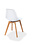 Veba Keeve - Stoel met stapelbaar frame - Polypropylene kuip | Hout/Wit | 47x53x83(H)cm | 505F01SW
