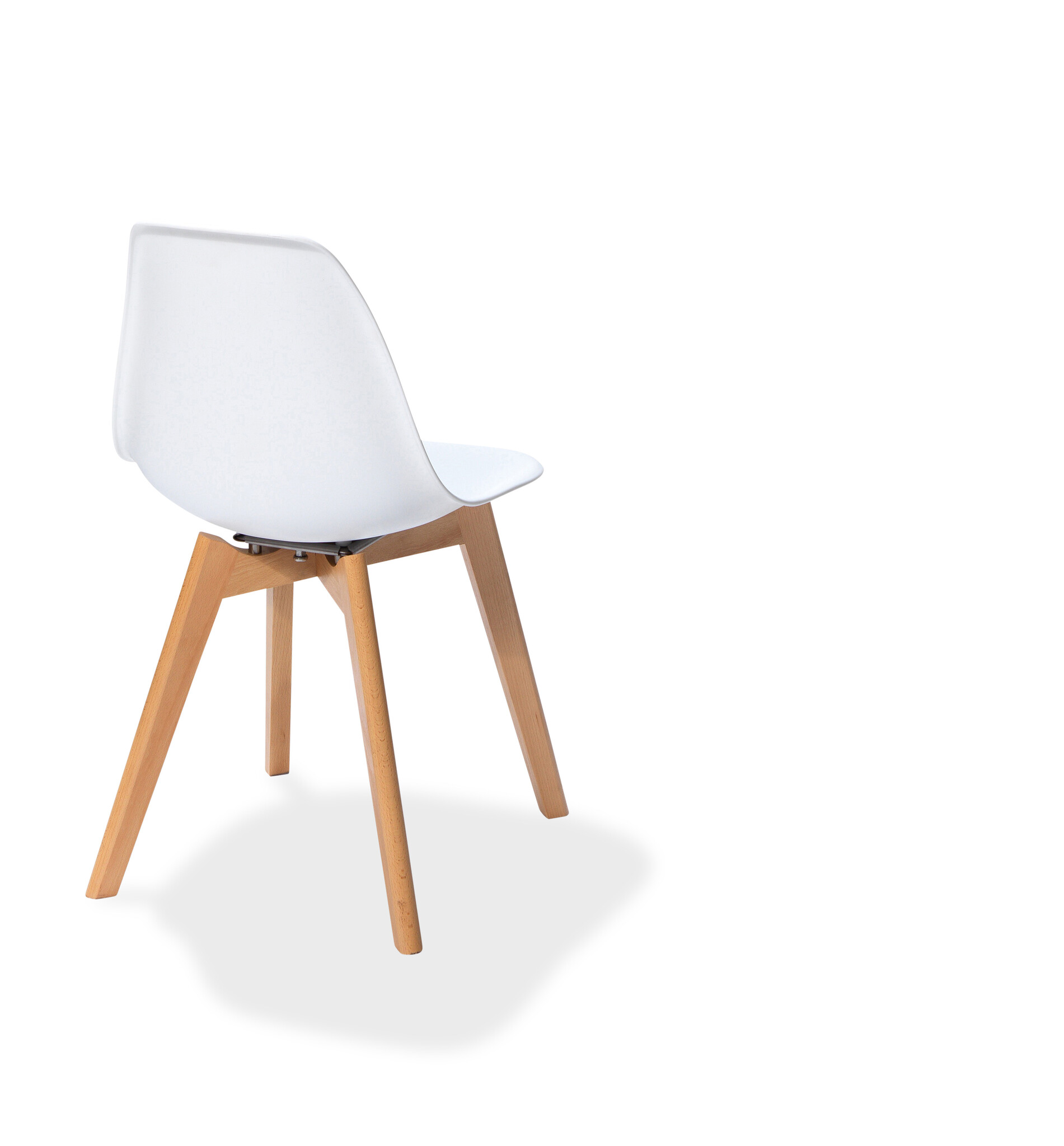 Veba Keeve - Stoel met stapelbaar frame - Polypropylene kuip | Hout/Wit | 47x53x83(H)cm | 505F01SW, foto 2 van 6