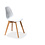 Veba Keeve - Stoel met stapelbaar frame - Polypropylene kuip | Hout/Wit | 47x53x83(H)cm | 505F01SW