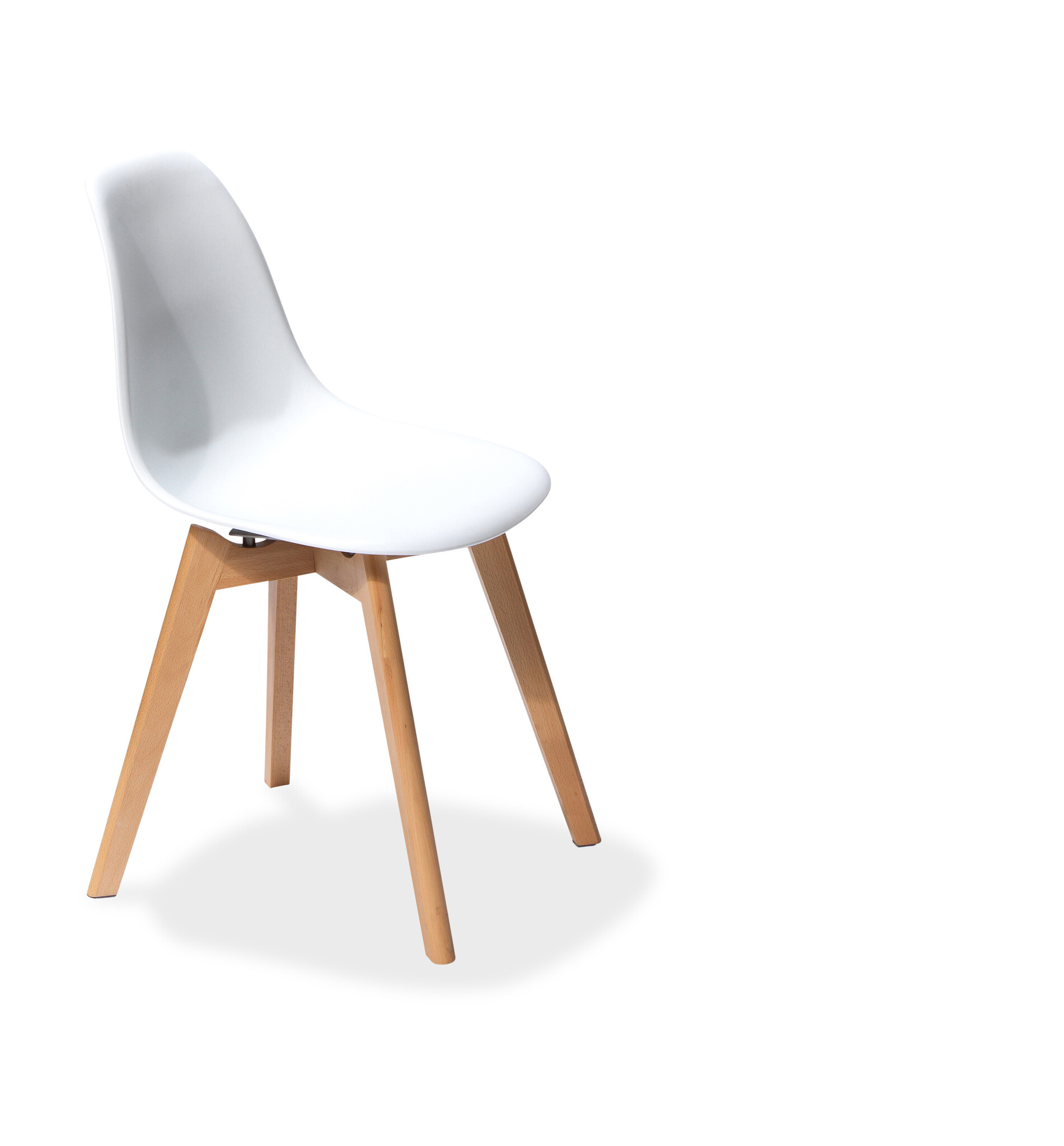 Veba Keeve - Stoel met stapelbaar frame - Polypropylene kuip | Hout/Wit | 47x53x83(H)cm | 505F01SW, foto 3 van 6