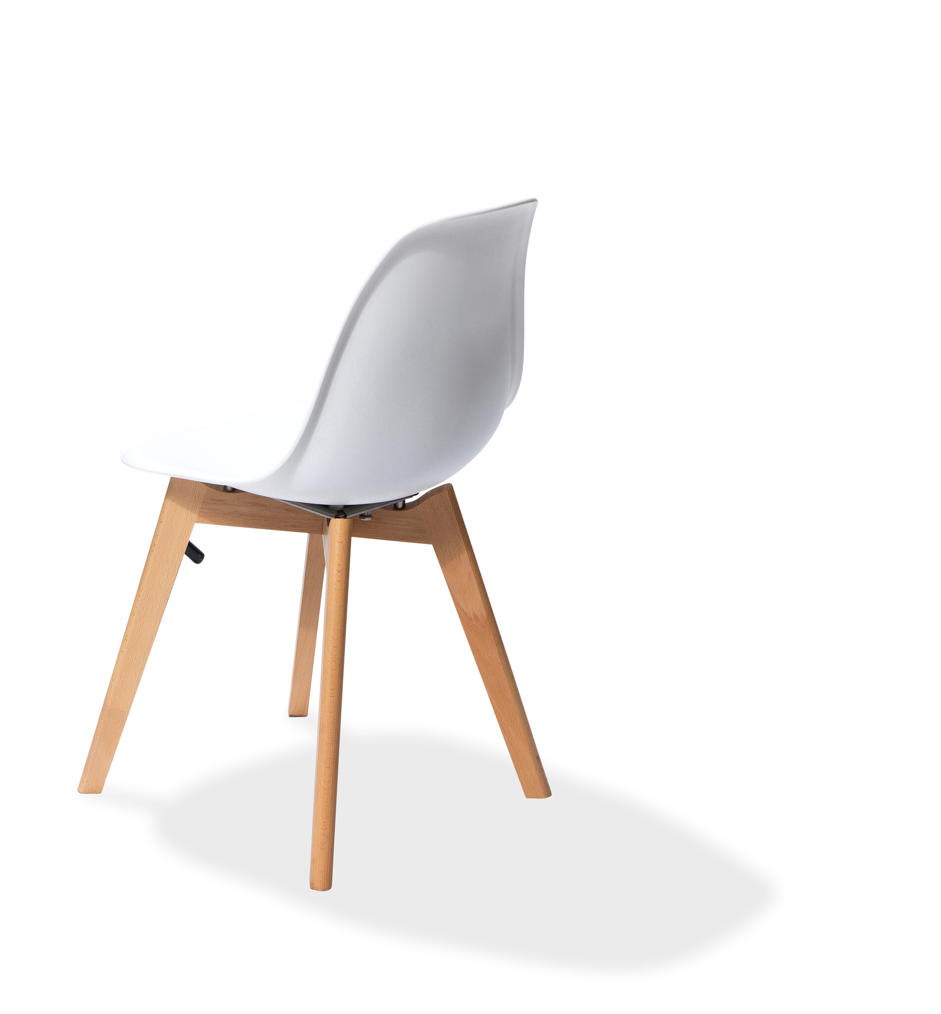 Veba Keeve - Stoel met stapelbaar frame - Polypropylene kuip | Hout/Wit | 47x53x83(H)cm | 505F01SW, foto 4 van 6