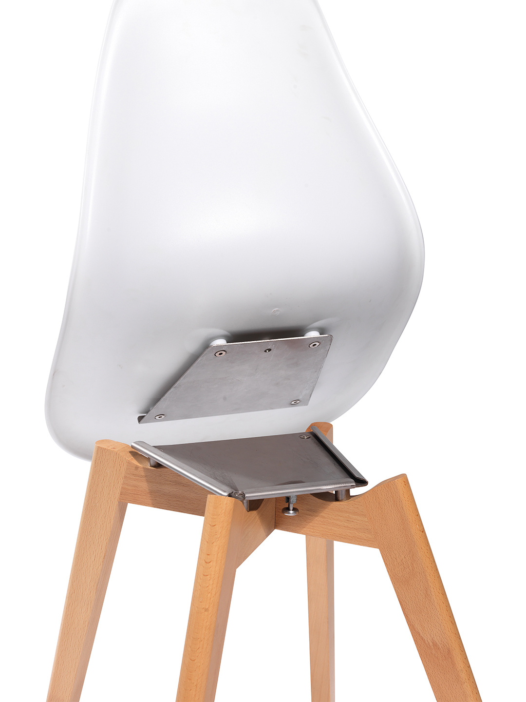 Veba Keeve - Stoel met stapelbaar frame - Polypropylene kuip | Hout/Wit | 47x53x83(H)cm | 505F01SW, foto 6 van 6