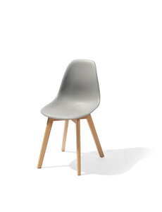 Veba Keeve - Stoel met stapelbaar frame - Polypropylene kuip | Hout/Grijs | 47x53x83(H)cm | 505F01SG