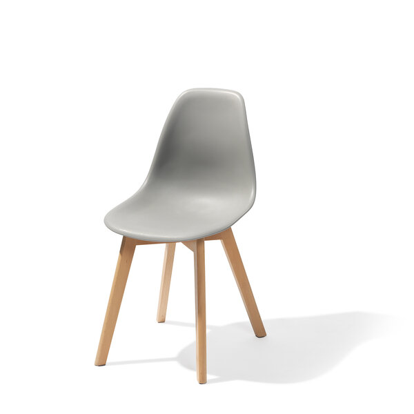 Veba Keeve - Stoel met stapelbaar frame - Polypropylene kuip | Hout/Grijs | 47x53x83(H)cm | 505F01SG