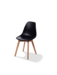 Veba Keeve - Stoel met stapelbaar frame - Polypropylene kuip | Hout/Zwart | 47x53x83(H)cm | 505F01SB