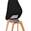 Veba Keeve - Stoel met stapelbaar frame - Polypropylene kuip | Hout/Zwart | 47x53x83(H)cm | 505F01SB