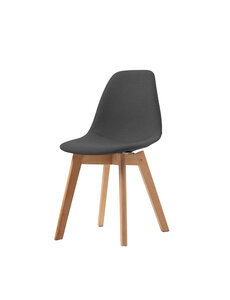 Veba Keeve - Stoel met stapelbaar frame - Gestoffeerde kuip | Hout/Donker grijs | 47x53x83(H)cm | 505F159532