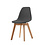 Veba Keeve - Stoel met stapelbaar frame - Gestoffeerde kuip | Hout/Donker grijs | 47x53x83(H)cm | 505F159532