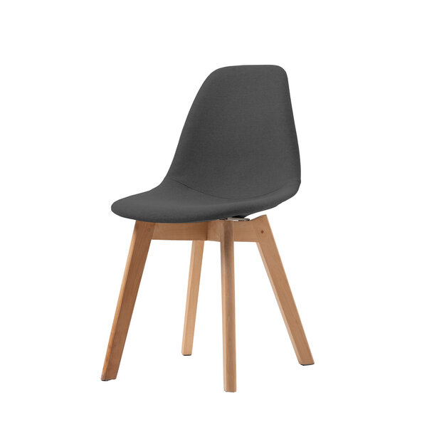 Veba Keeve - Stoel met stapelbaar frame - Gestoffeerde kuip | Hout/Donker grijs | 47x53x83(H)cm | 505F159532