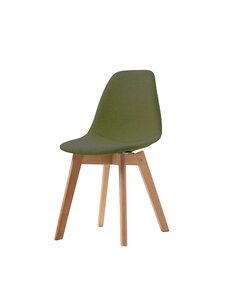 Veba Keeve - Stoel met stapelbaar frame - Gestoffeerde kuip | Hout/Groen | 47x53x83(H)cm | 505F159552