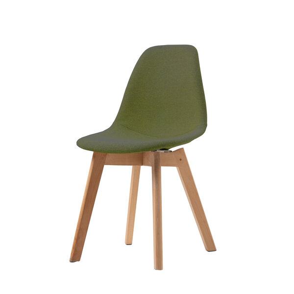 Veba Keeve - Stoel met stapelbaar frame - Gestoffeerde kuip | Hout/Groen | 47x53x83(H)cm | 505F159552
