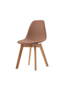 Veba Keeve - Stoel met stapelbaar frame - Gestoffeerde kuip | Hout/Bruin-Rood | 47x53x83(H)cm | 505F159582