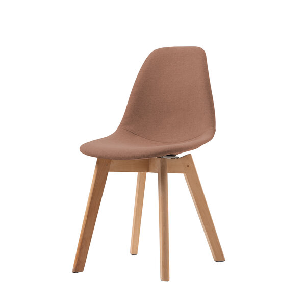 Veba Keeve - Stoel met stapelbaar frame - Gestoffeerde kuip | Hout/Bruin-Rood | 47x53x83(H)cm | 505F159582