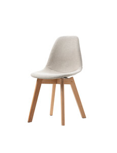Veba Keeve - Stoel met stapelbaar frame - Gestoffeerde kuip | Hout/Beige | 47x53x83(H)cm | 505F159592