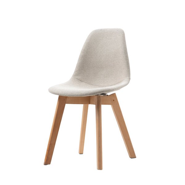 Veba Keeve - Stoel met stapelbaar frame - Gestoffeerde kuip | Hout/Beige | 47x53x83(H)cm | 505F159592