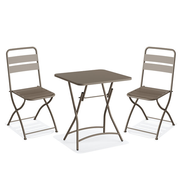 Veba Breeze - Bistroset - 1 tafel met 2 stoelen | Cappuccino | Chair: 43 | Table: 60xChair: 54 | Table: 60xChair: 87,5 | Table: 71,5(H)cm | 5082120821