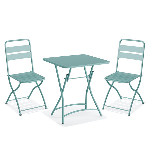 Veba Breeze - Bistroset - 1 tafel met 2 stoelen | Blauw | Chair: 43 | Table: 60xChair: 54 | Table: 60xChair: 87,5 | Table: 71,5(H)cm | 5082420824