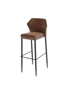 Veba Louis - Stapelbare barstoel met kunstlederen bekleding | Cognac | 46x49x109(H)cm | 52101