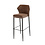 Veba Louis - Stapelbare barstoel met kunstlederen bekleding | Cognac | 46x49x109(H)cm | 52101