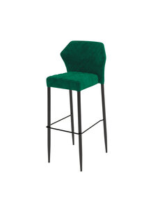 Veba Louis - Stapelbare barstoel met velours bekleding | Groen | 46x49x109(H)cm | 52102