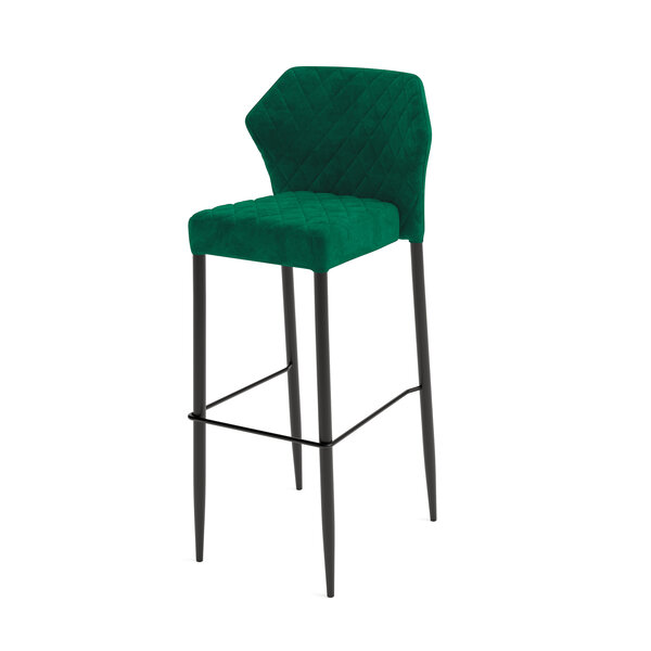 Veba Louis - Stapelbare barstoel met velours bekleding | Groen | 46x49x109(H)cm | 52102