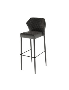 Veba Louis - Stapelbare barstoel met kunstlederen bekleding | Zwart | 46x49x109(H)cm | 52103