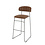 Veba Mundo - Stapelbare barstoel met kunstlederen bekleding | Cognac | 46.5x49x105(H)cm | 53101