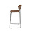 Veba Mundo - Stapelbare barstoel met kunstlederen bekleding | Cognac | 46.5x49x105(H)cm | 53101
