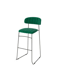 Veba Mundo - Stapelbare barstoel met velours bekleding | Groen | 46.5x49x105(H)cm | 53103