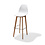 Veba Keeve - Barstoel met stapelbaar frame - Polypropylene zitting | Hout/Wit | 47x53x119(H)cm | 506F01SW